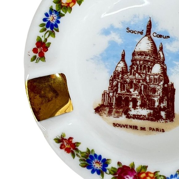 Vintage Limoges Gout De Ville Ashtray Paris France Basilica Sacre Coeur Souvenir - Picture 2 of 4